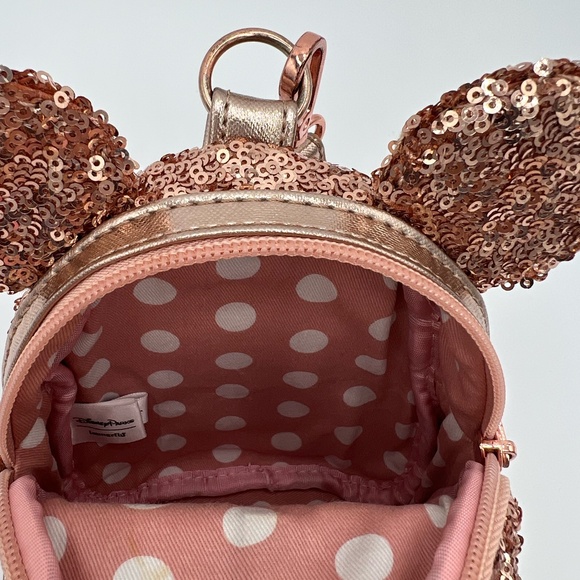 Minnie Mouse Sequin Backpack Wristlet by Loungefly - Briar Rose Gold - Picture 7 of 10